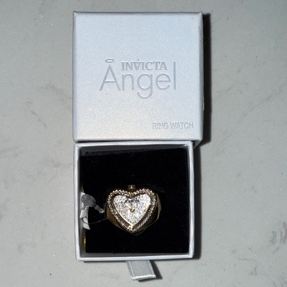 Invicta Angel Gold Pave Heart Ring